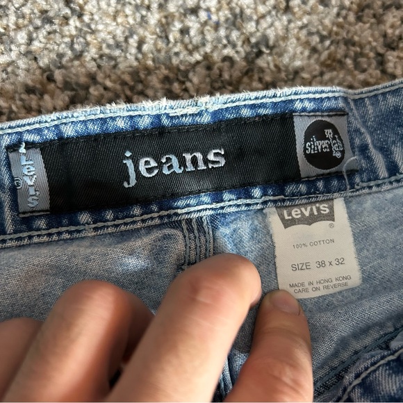 Vintage Levi’s Silvertab Jeans Mens 38x32 Blue Y2K 90s Carpenter Baggy Wide Leg - Picture 3 of 13